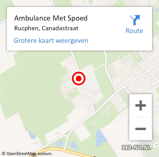 Locatie op kaart van de 112 melding: Ambulance Met Spoed Naar Rucphen, Canadastraat op 7 juli 2014 02:15