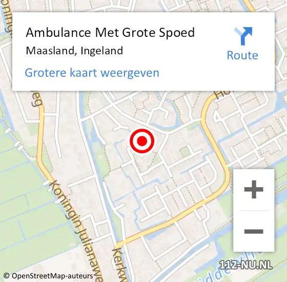 Locatie op kaart van de 112 melding: Ambulance Met Grote Spoed Naar Maasland, Ingeland op 31 januari 2022 23:27