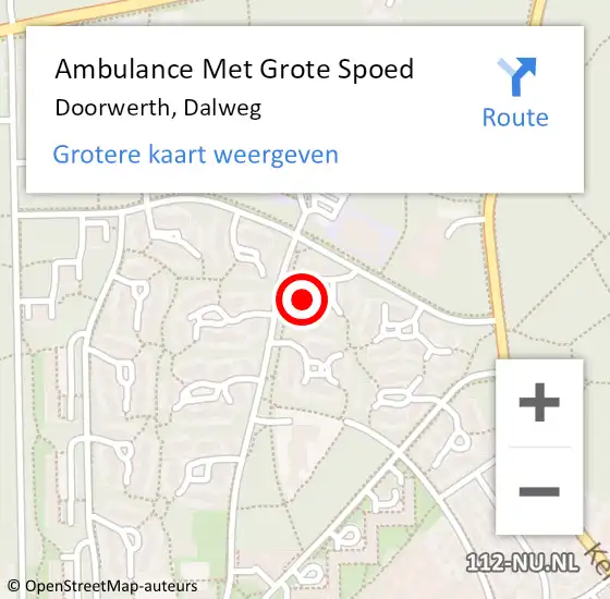 Locatie op kaart van de 112 melding: Ambulance Met Grote Spoed Naar Doorwerth, Dalweg op 1 februari 2022 00:22