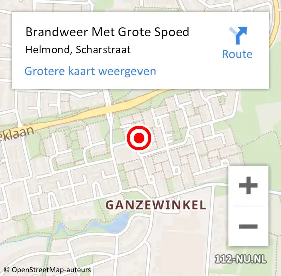 Locatie op kaart van de 112 melding: Brandweer Met Grote Spoed Naar Helmond, Scharstraat op 1 februari 2022 02:21