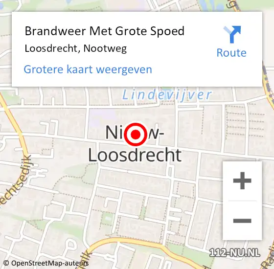 Locatie op kaart van de 112 melding: Brandweer Met Grote Spoed Naar Loosdrecht, Nootweg op 1 februari 2022 02:33