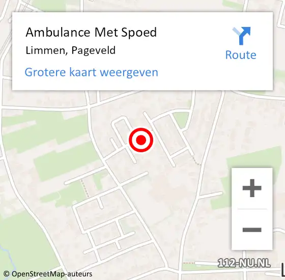 Locatie op kaart van de 112 melding: Ambulance Met Spoed Naar Limmen, Pageveld op 1 februari 2022 03:51
