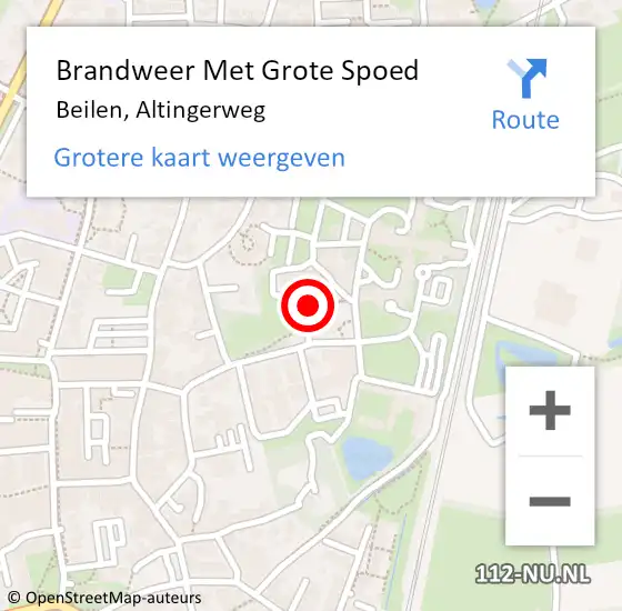 Locatie op kaart van de 112 melding: Brandweer Met Grote Spoed Naar Beilen, Altingerweg op 1 februari 2022 05:13