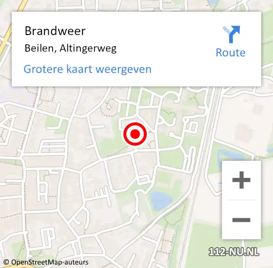 Locatie op kaart van de 112 melding: Brandweer Beilen, Altingerweg op 1 februari 2022 05:14