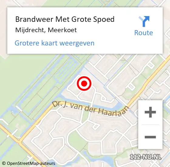 Locatie op kaart van de 112 melding: Brandweer Met Grote Spoed Naar Mijdrecht, Meerkoet op 1 februari 2022 06:39