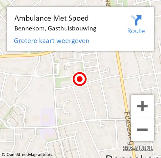 Locatie op kaart van de 112 melding: Ambulance Met Spoed Naar Bennekom, Gasthuisbouwing op 1 februari 2022 07:05