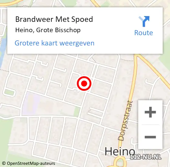 Locatie op kaart van de 112 melding: Brandweer Met Spoed Naar Heino, Grote Bisschop op 1 februari 2022 07:28