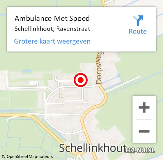 Locatie op kaart van de 112 melding: Ambulance Met Spoed Naar Schellinkhout, Ravenstraat op 1 februari 2022 07:53