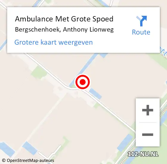 Locatie op kaart van de 112 melding: Ambulance Met Grote Spoed Naar Bergschenhoek, Anthony Lionweg op 1 februari 2022 09:03