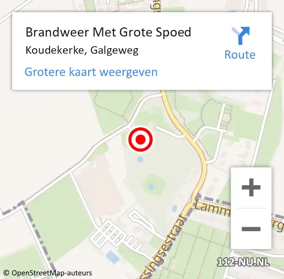 Locatie op kaart van de 112 melding: Brandweer Met Grote Spoed Naar Koudekerke, Galgeweg op 1 februari 2022 09:25