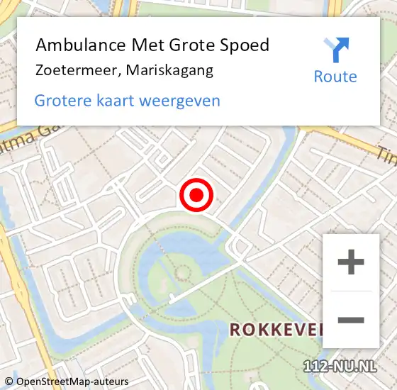 Locatie op kaart van de 112 melding: Ambulance Met Grote Spoed Naar Zoetermeer, Mariskagang op 1 februari 2022 09:55