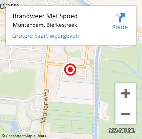 Locatie op kaart van de 112 melding: Brandweer Met Spoed Naar Muntendam, Biefkestreek op 1 februari 2022 10:13