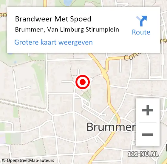 Locatie op kaart van de 112 melding: Brandweer Met Spoed Naar Brummen, Van Limburg Stirumplein op 7 oktober 2013 14:19