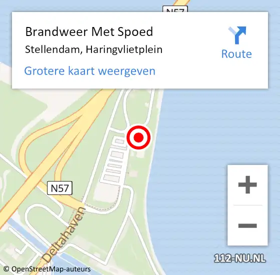 Locatie op kaart van de 112 melding: Brandweer Met Spoed Naar Stellendam, Haringvlietplein op 1 februari 2022 10:28