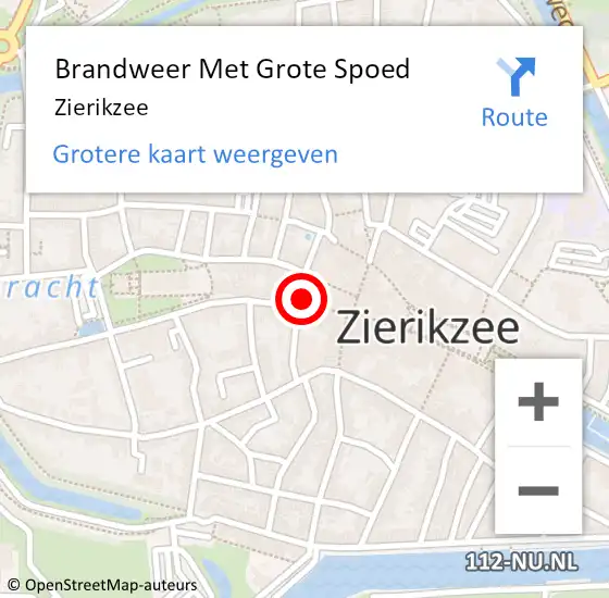 Locatie op kaart van de 112 melding: Brandweer Met Grote Spoed Naar Zierikzee op 1 februari 2022 10:37