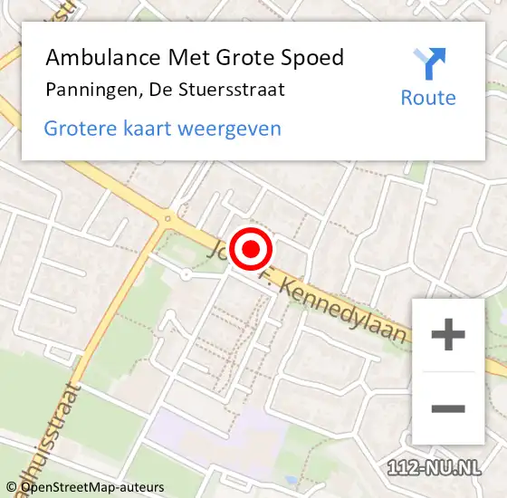 Locatie op kaart van de 112 melding: Ambulance Met Grote Spoed Naar Panningen, De Stuersstraat op 7 juli 2014 04:24