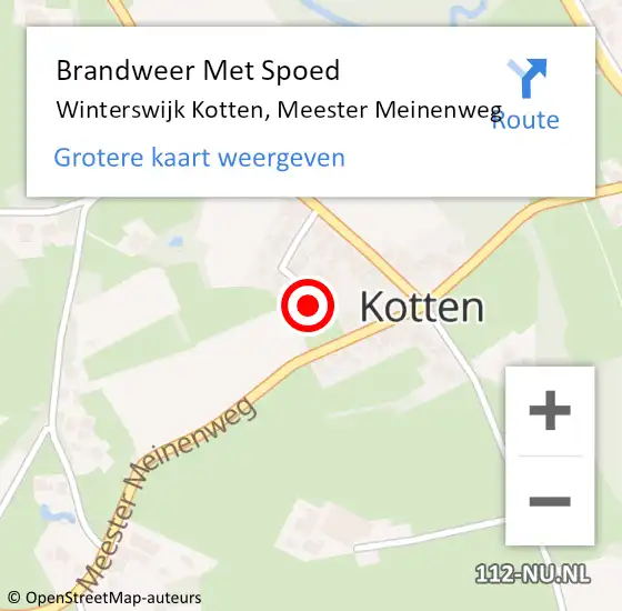 Locatie op kaart van de 112 melding: Brandweer Met Spoed Naar Winterswijk Kotten, Meester Meinenweg op 1 februari 2022 11:16