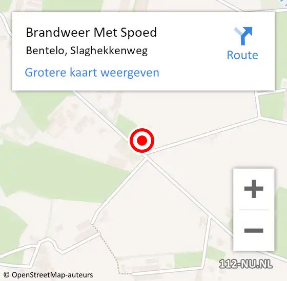 Locatie op kaart van de 112 melding: Brandweer Met Spoed Naar Bentelo, Slaghekkenweg op 1 februari 2022 12:32
