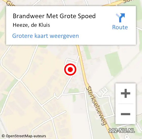 Locatie op kaart van de 112 melding: Brandweer Met Grote Spoed Naar Heeze, de Kluis op 1 februari 2022 12:47