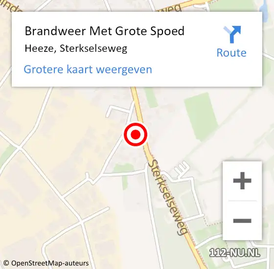 Locatie op kaart van de 112 melding: Brandweer Met Grote Spoed Naar Heeze, Sterkselseweg op 1 februari 2022 12:50