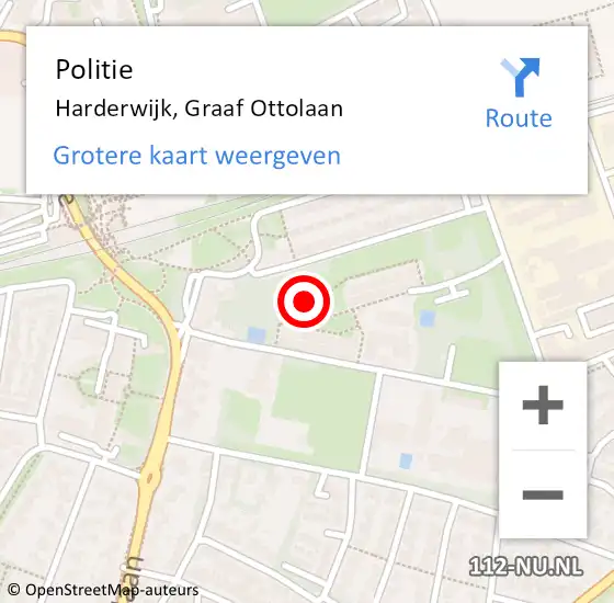 Locatie op kaart van de 112 melding: Politie Harderwijk, Graaf Ottolaan op 1 februari 2022 14:26