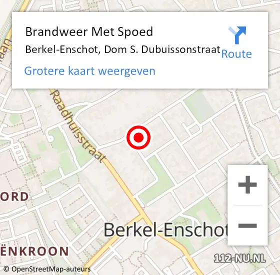 Locatie op kaart van de 112 melding: Brandweer Met Spoed Naar Berkel-Enschot, Dom S. Dubuissonstraat op 1 februari 2022 14:44