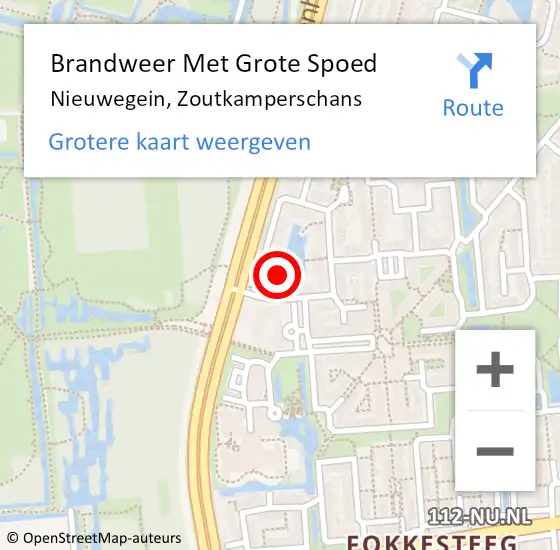 Locatie op kaart van de 112 melding: Brandweer Met Grote Spoed Naar Nieuwegein, Zoutkamperschans op 1 februari 2022 14:51