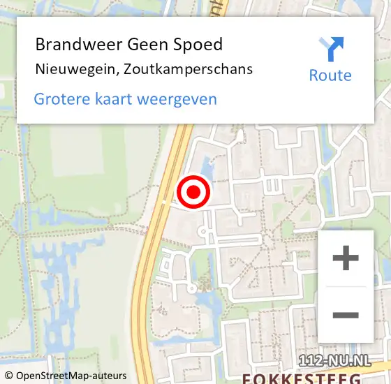 Locatie op kaart van de 112 melding: Brandweer Geen Spoed Naar Nieuwegein, Zoutkamperschans op 1 februari 2022 14:52