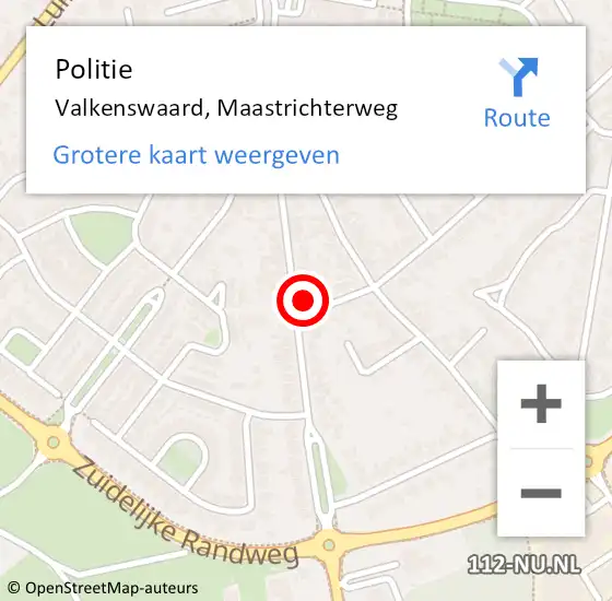 Locatie op kaart van de 112 melding: Politie Valkenswaard, Maastrichterweg op 1 februari 2022 14:54