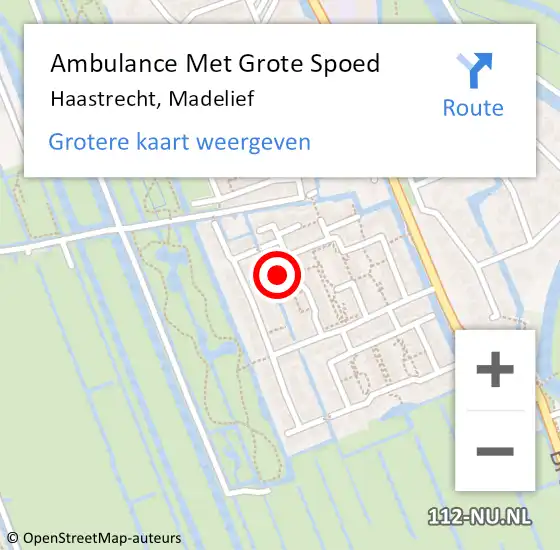 Locatie op kaart van de 112 melding: Ambulance Met Grote Spoed Naar Haastrecht, Madelief op 1 februari 2022 15:26