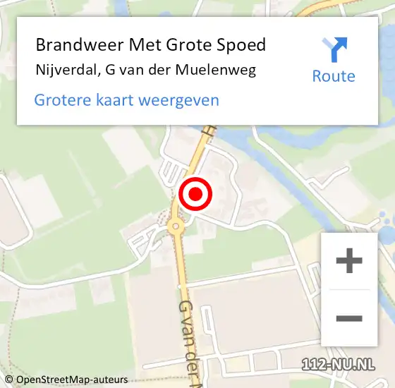 Locatie op kaart van de 112 melding: Brandweer Met Grote Spoed Naar Nijverdal, G van der Muelenweg op 1 februari 2022 15:29