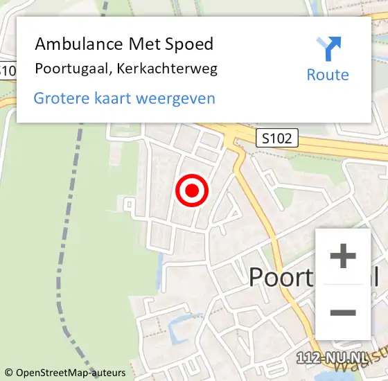 Locatie op kaart van de 112 melding: Ambulance Met Spoed Naar Poortugaal, Kerkachterweg op 1 februari 2022 15:32