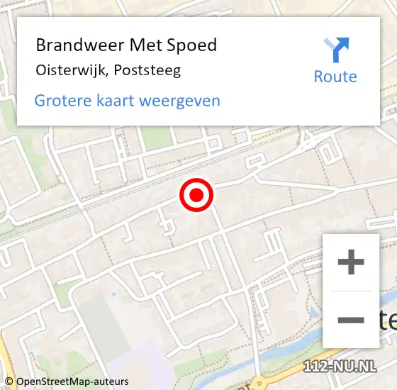 Locatie op kaart van de 112 melding: Brandweer Met Spoed Naar Oisterwijk, Poststeeg op 1 februari 2022 15:34