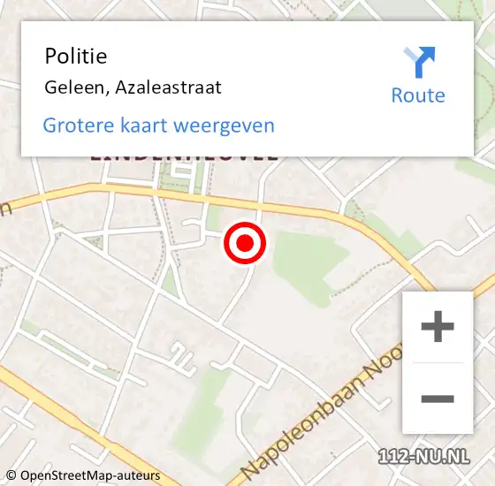 Locatie op kaart van de 112 melding: Politie Geleen, Azaleastraat op 1 februari 2022 16:27