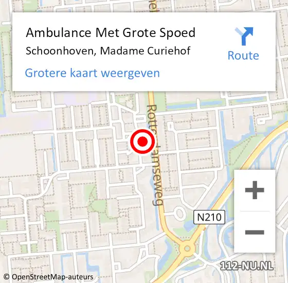 Locatie op kaart van de 112 melding: Ambulance Met Grote Spoed Naar Schoonhoven, Madame Curiehof op 1 februari 2022 16:44