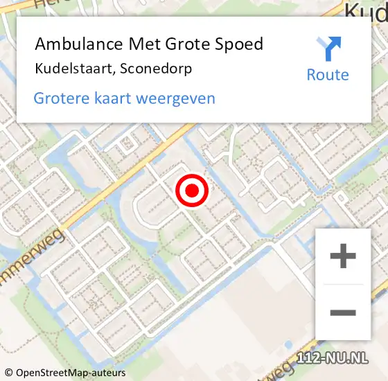 Locatie op kaart van de 112 melding: Ambulance Met Grote Spoed Naar Kudelstaart, Sconedorp op 1 februari 2022 17:05