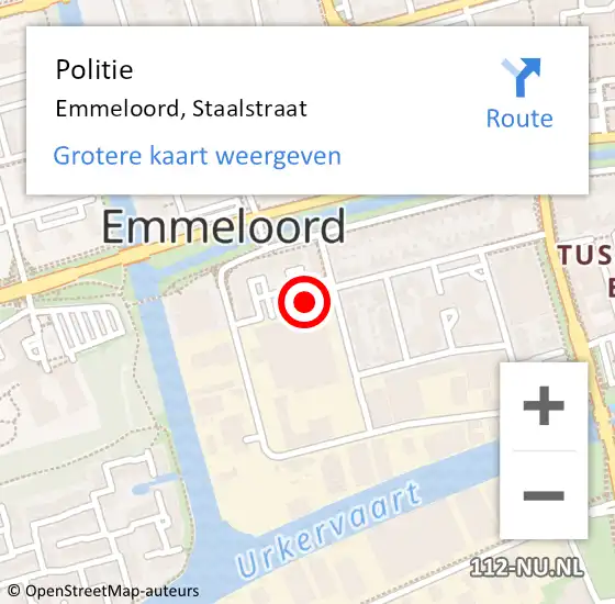 Locatie op kaart van de 112 melding: Politie Emmeloord, Staalstraat op 1 februari 2022 18:19