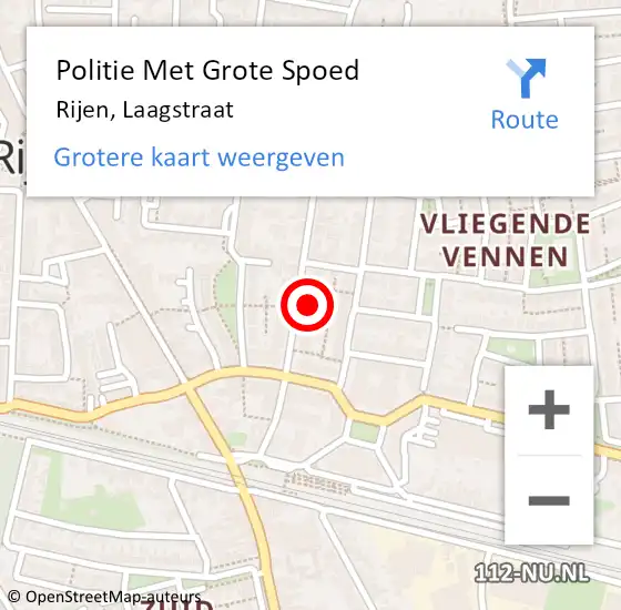 Locatie op kaart van de 112 melding: Politie Met Grote Spoed Naar Rijen, Laagstraat op 1 februari 2022 19:53