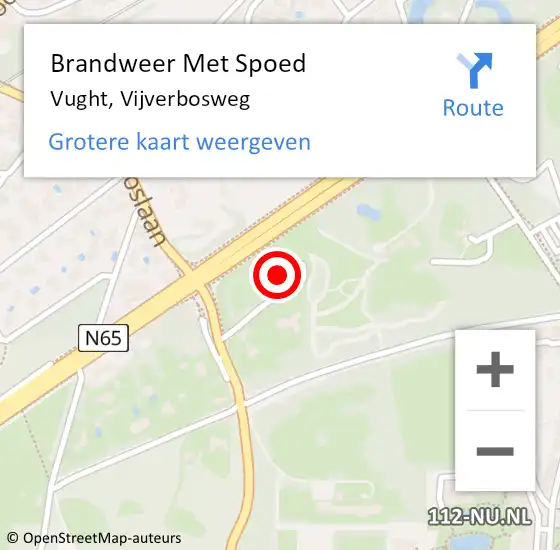 Locatie op kaart van de 112 melding: Brandweer Met Spoed Naar Vught, Vijverbosweg op 1 februari 2022 20:09