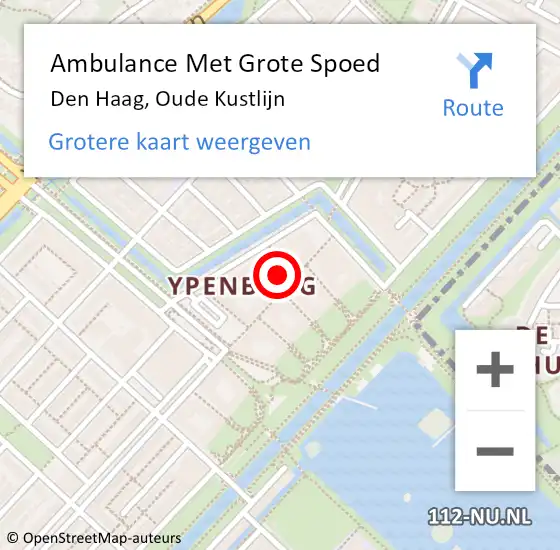 Locatie op kaart van de 112 melding: Ambulance Met Grote Spoed Naar Den Haag, Oude Kustlijn op 1 februari 2022 20:33