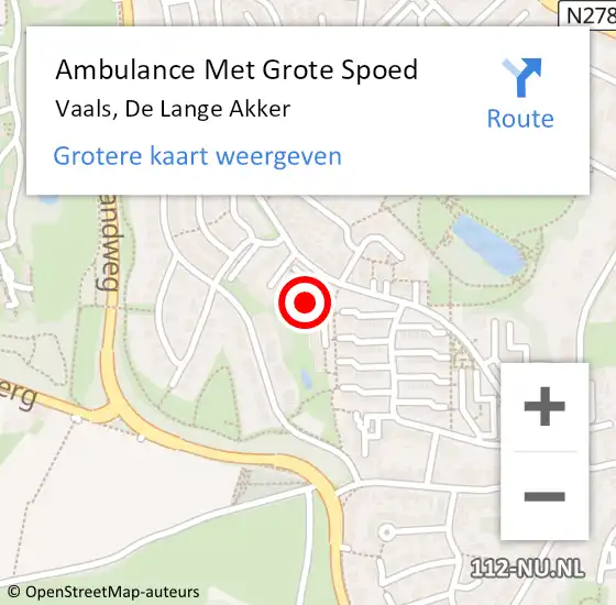 Locatie op kaart van de 112 melding: Ambulance Met Grote Spoed Naar Vaals, De Lange Akker op 1 februari 2022 21:12