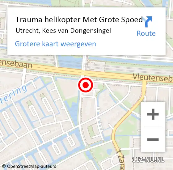 Locatie op kaart van de 112 melding: Trauma helikopter Met Grote Spoed Naar Utrecht, Kees van Dongensingel op 1 februari 2022 21:17