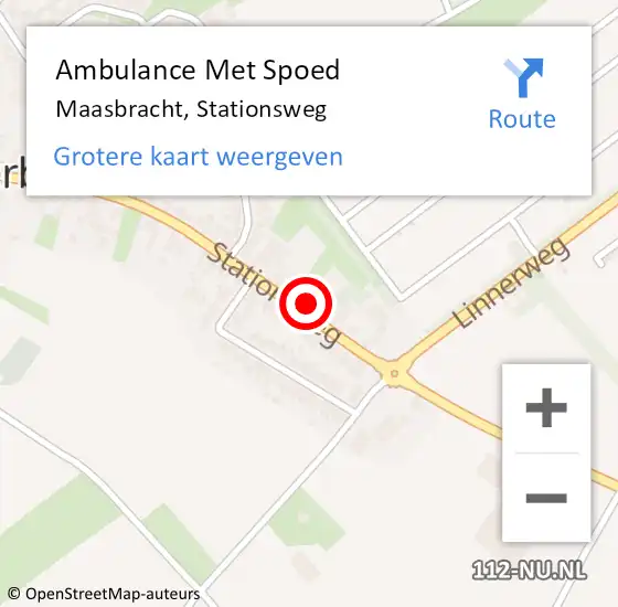 Locatie op kaart van de 112 melding: Ambulance Met Spoed Naar Maasbracht, Stationsweg op 1 februari 2022 21:33