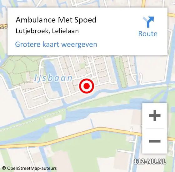 Locatie op kaart van de 112 melding: Ambulance Met Spoed Naar Lutjebroek, Lelielaan op 1 februari 2022 21:49