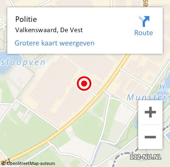 Locatie op kaart van de 112 melding: Politie Valkenswaard, De Vest op 1 februari 2022 22:12