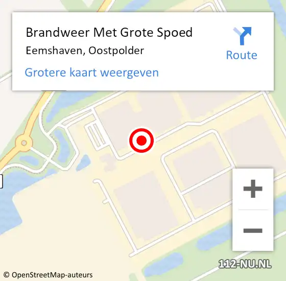 Locatie op kaart van de 112 melding: Brandweer Met Grote Spoed Naar Eemshaven, Oostpolder op 1 februari 2022 22:20