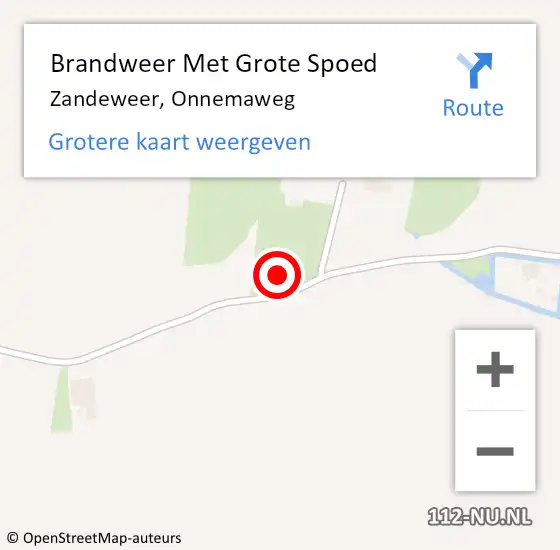 Locatie op kaart van de 112 melding: Brandweer Met Grote Spoed Naar Zandeweer, Onnemaweg op 1 februari 2022 22:46