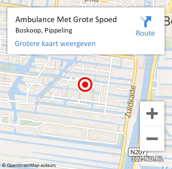 Locatie op kaart van de 112 melding: Ambulance Met Grote Spoed Naar Boskoop, Pippeling op 2 februari 2022 00:58