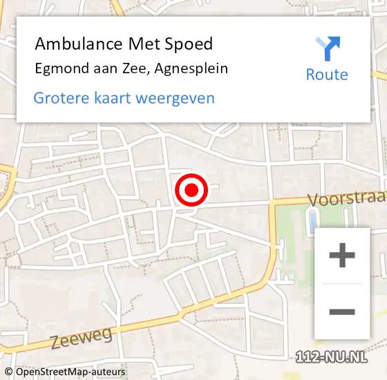 Locatie op kaart van de 112 melding: Ambulance Met Spoed Naar Egmond aan Zee, Agnesplein op 2 februari 2022 01:30