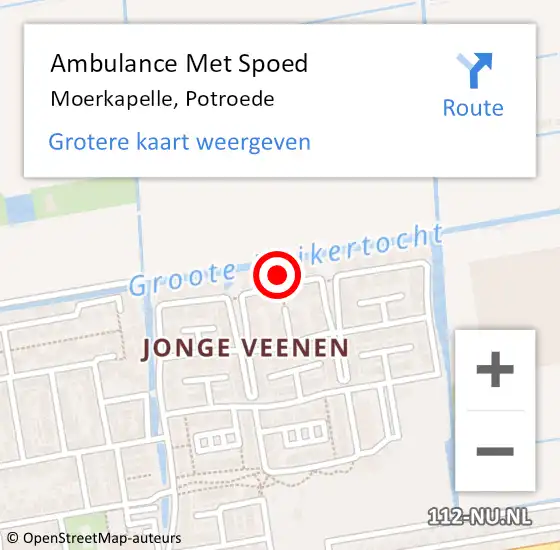 Locatie op kaart van de 112 melding: Ambulance Met Spoed Naar Moerkapelle, Potroede op 2 februari 2022 03:29